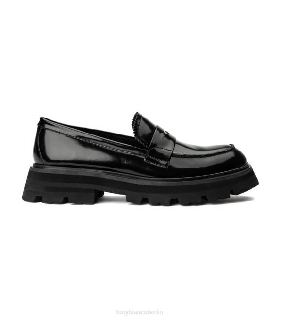 Slipper| de Tony Bianco Frauen Axell Freizeitschuhe Schwarz, hochglänzend 4624590