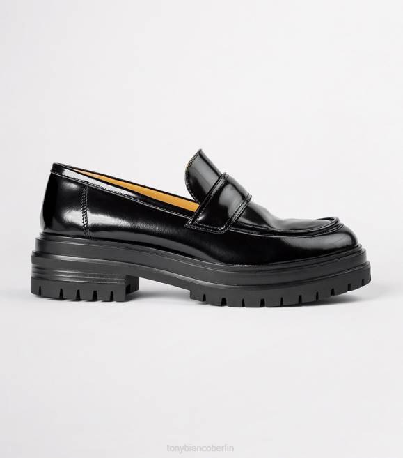 Slipper| de Tony Bianco Frauen Wiz Freizeitschuhe Schwarz, hochglänzend 4624580